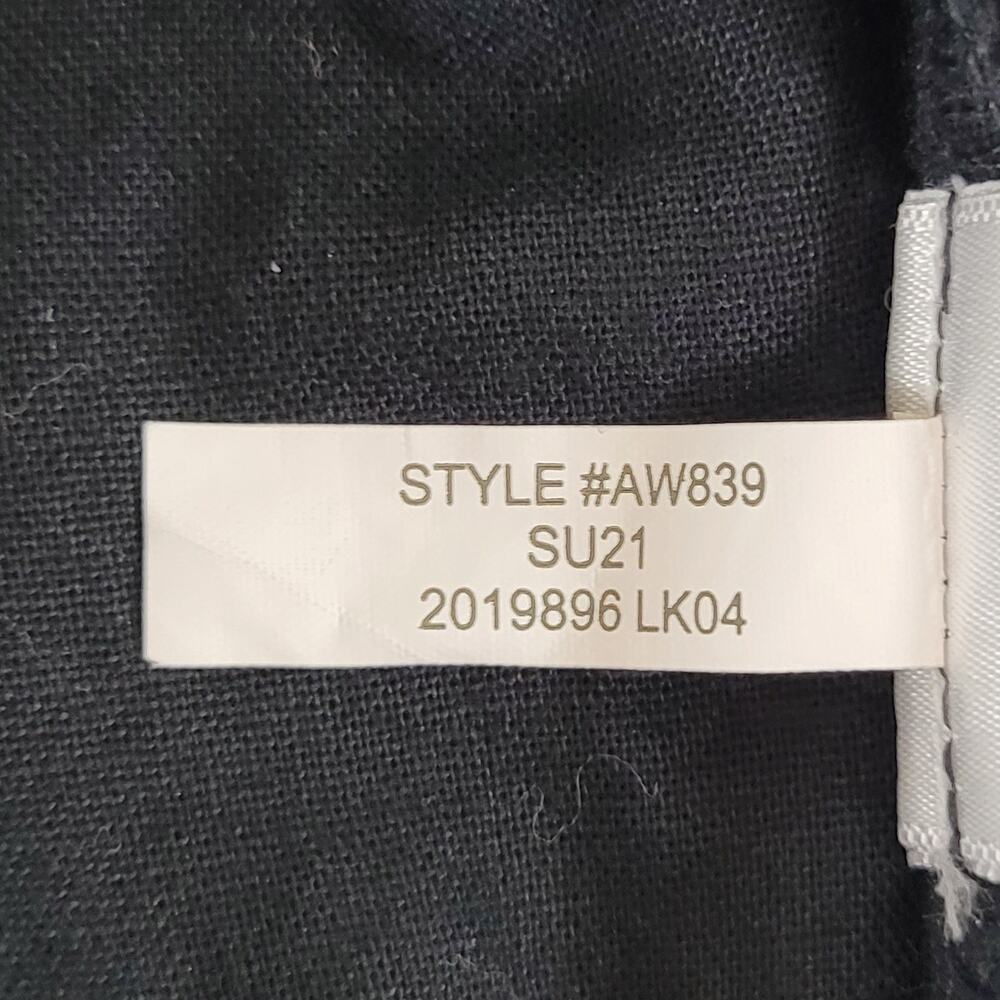 J.Crew Factory Linen Cotton Straight Leg Pull On Pants Black 8 Business Casual - Picture 8 of 9